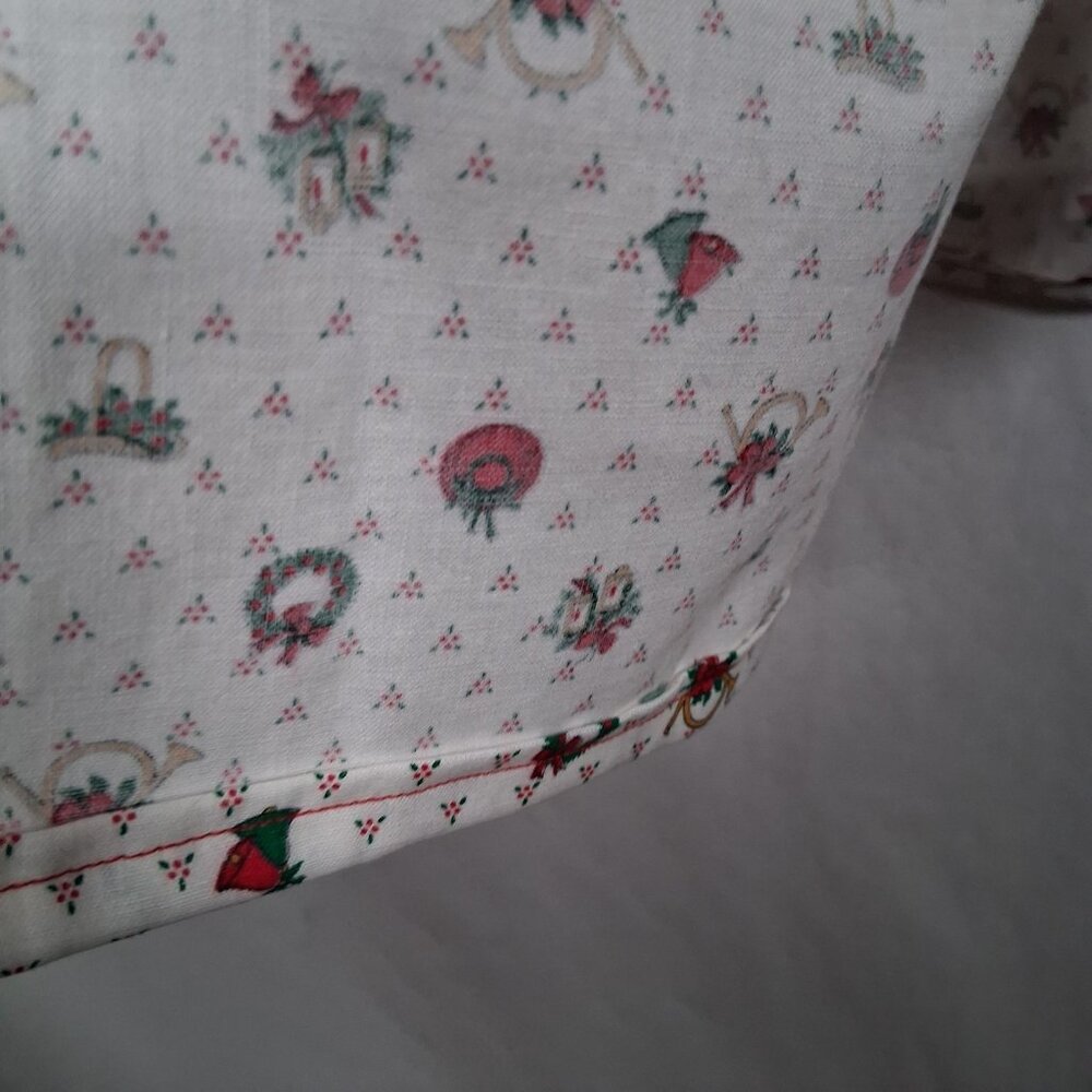 Handmade Patchwork Christmas Apron Santa Claus Wreath French Horn One Size - Picture 6 of 16